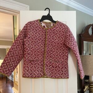 Victoria Dunn Clara The Label XS quilted block print jacket